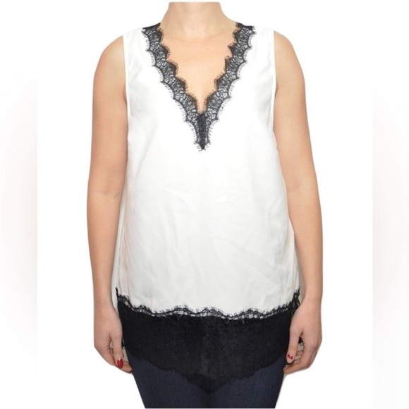 Michael Kors Size Small Black and White Lace Tank Top. - Picture 1 of 6